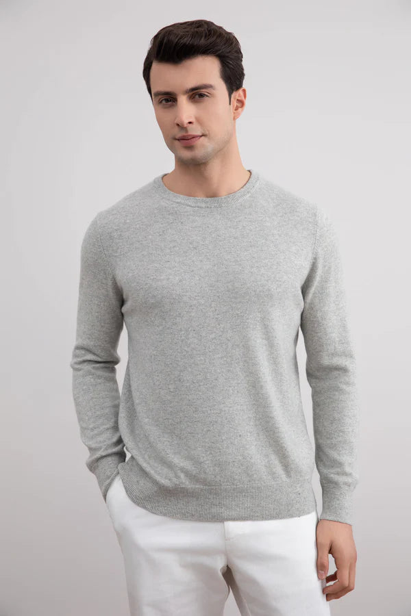 Grey Melange Crewneck Sweater
